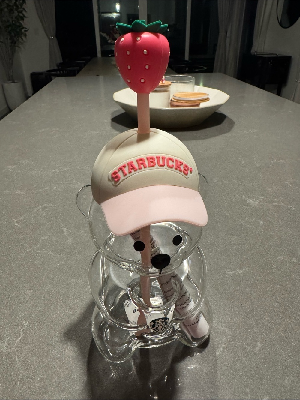 AUTHENTIC Starbucks Pink Bearista Glass Cup